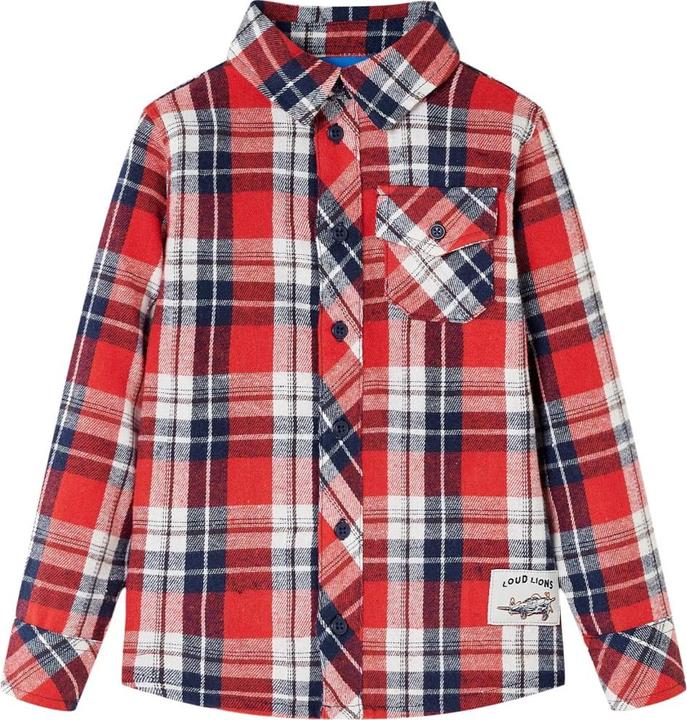 Image du produit VidaXL Chemise enfant à carreaux rouge et bleu marine 92,Matière : 100 (92)
