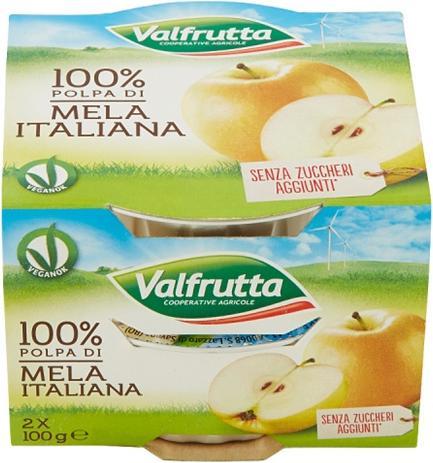 Image du produit Valfrutta Mousse aux pommes 2x100gr. (200 g)