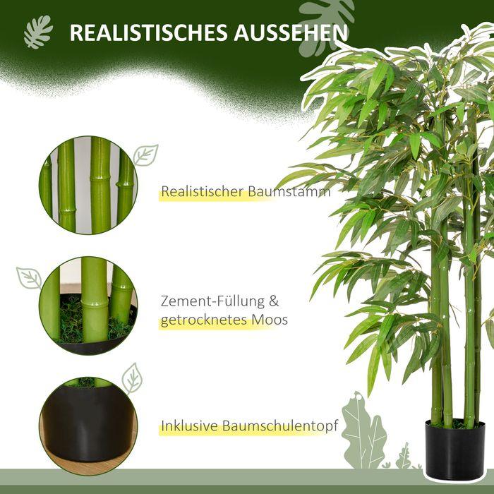 Image du produit Swisshandel24 Künstliche Bambus gross 140 cm Kunstpflanze, künstliche Pflanzen im Topf (140 cm)