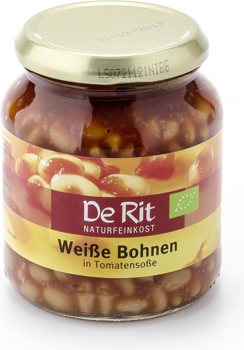 Actual product image De Rit White beans in tomato sauce in jar organic (360 g)