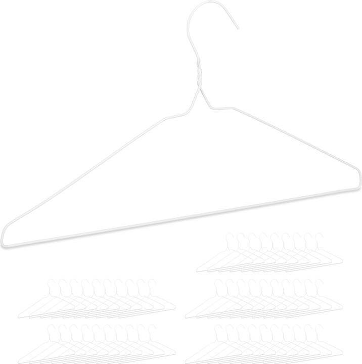 Actual product image Relaxdays Wire Coat Hangers Set of 50, Clothes Holders (50 x)
