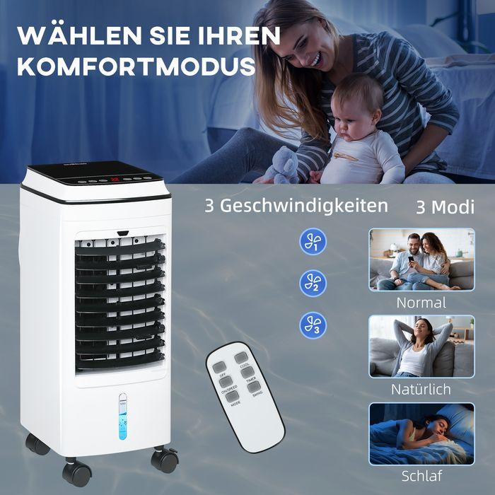 Actual product image Swisshandel24 3 in 1 Mobile Klimaanlage mit Luftbefeuchtung Wasserkühlung 4L für 20  Weiss (20 m²)