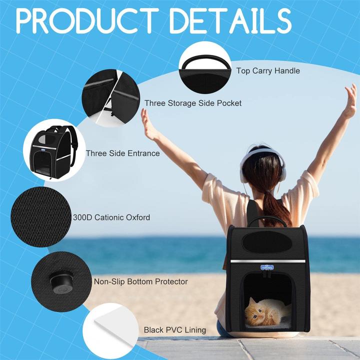 Actual product image Nobleza Backpack for dogs and cats (Dog, Cat, Breathable)