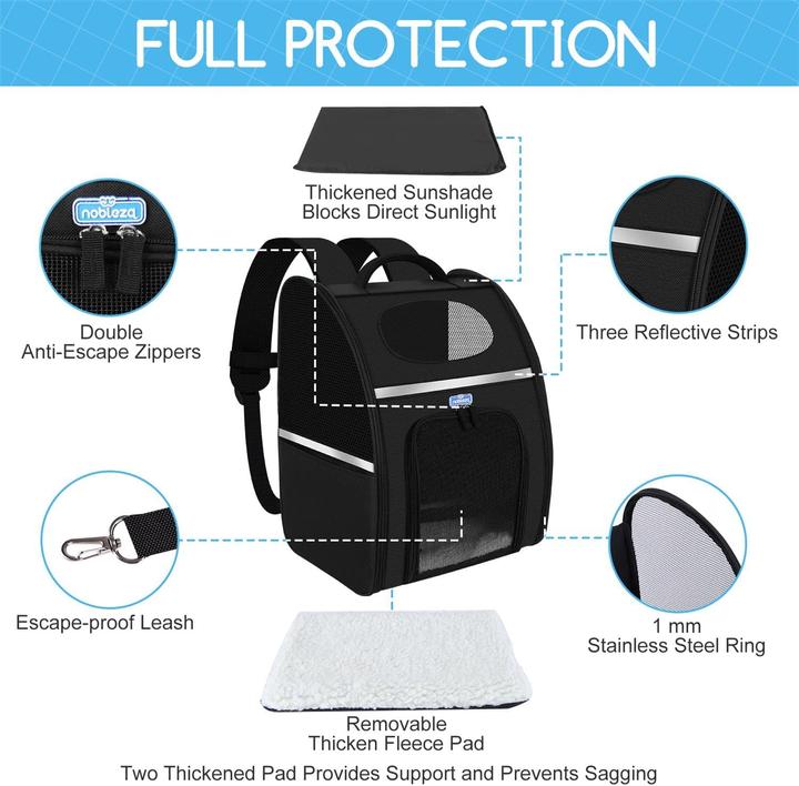 Actual product image Nobleza Backpack for dogs and cats (Dog, Cat, Breathable)