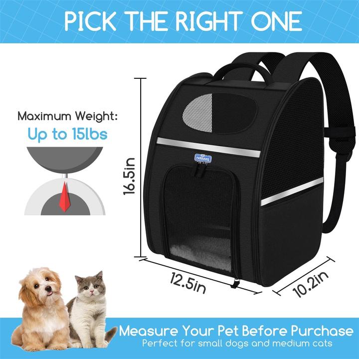 Actual product image Nobleza Backpack for dogs and cats (Dog, Cat, Breathable)