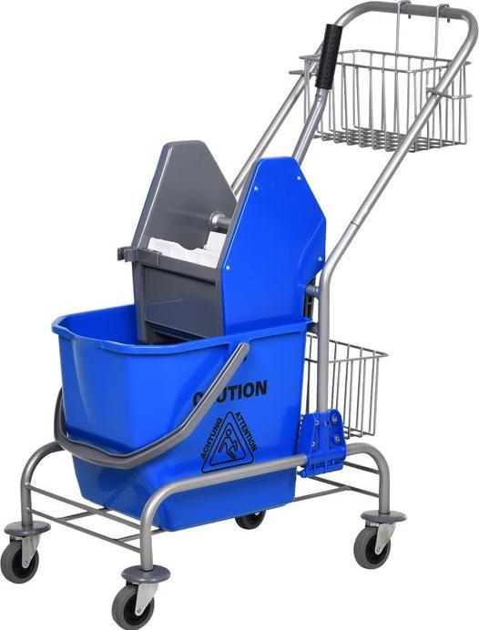 Produktbild Swisshandel24 Putzwagen Reinigungswagen 26 Liter Wischwagen mit Wringer Rollen Blau (1 Stk.)