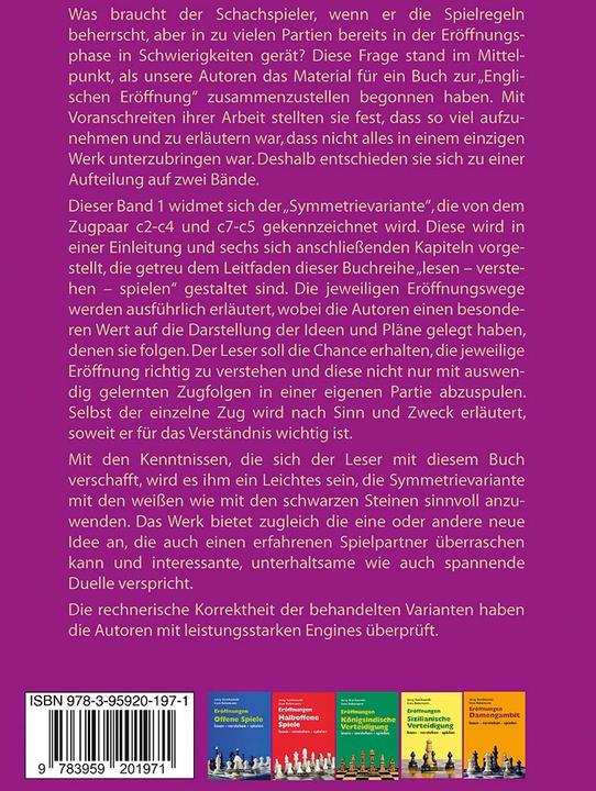 Valori nutrizionali e ingredienti Eröffnungen - Englische Eröffnung Band 1 Symmetrievariante (Tedesco, Jerzy Konikowski, Uwe Bekemann, 2024)