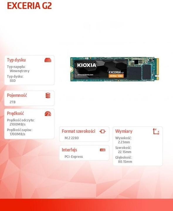 Actual product image Kioxia Exceria G2 (2000 GB, M.2 2280)