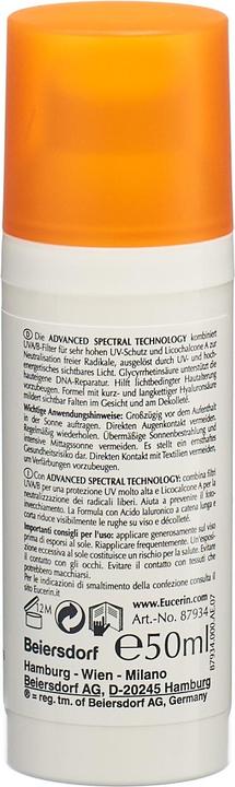 Valori nutrizionali e ingredienti Eucerin Controllo del fotoinvecchiamento (Crema solare viso, SPF 50, 50 ml, 150 g)