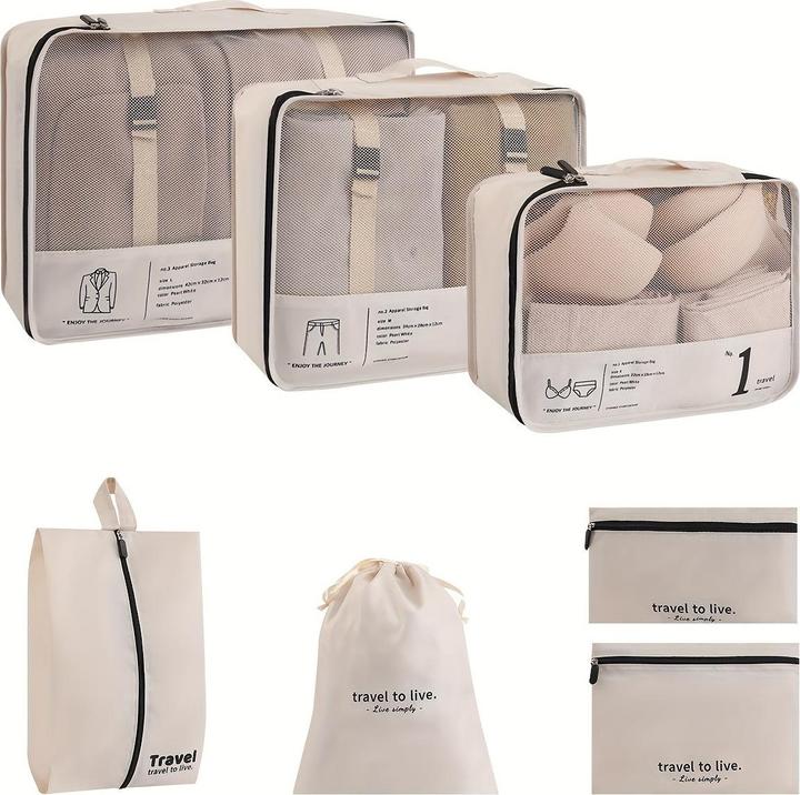 Image du produit Only-Bags.Store 7 cubes d'emballage pour valises, organisateur d'emballage de bagages légers, compression stockage