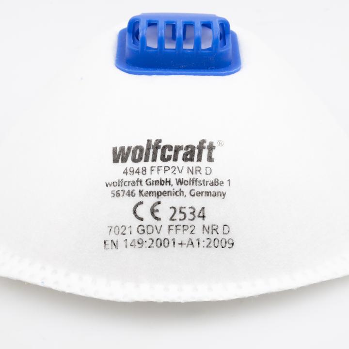 Produktbild wolfcraft wolfcraft 15 Feinstaubmasken FFP2 V (CE) (FFP2)