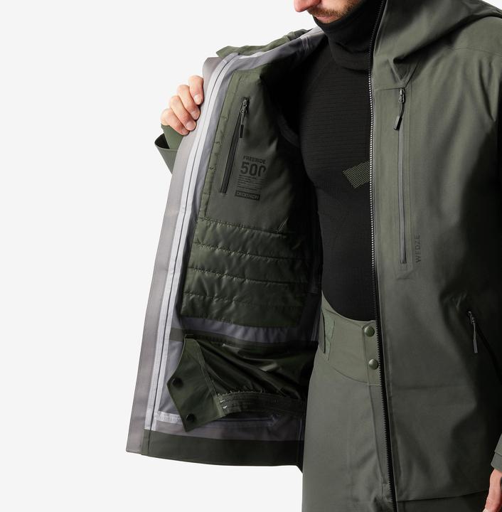 Actual product image Wedze Men's ski jacket warm and breathable - FR500 dark green (XL)