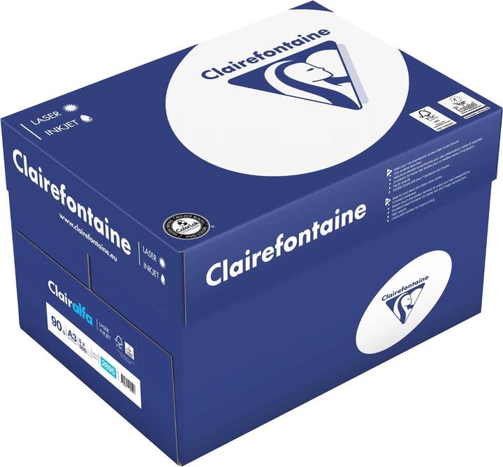 Immagine prodotto Clairefontaine Scatola A3 carta per fotocopie 90 grammi Clairalfa (90 g/m², 2500 x, A3)