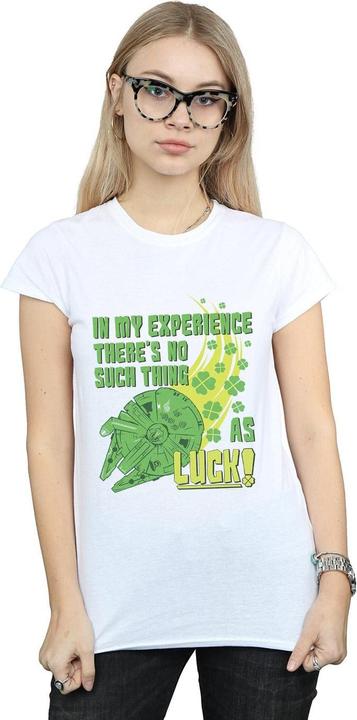 Actual product image Star Wars Womens/Ladies Millennium Falcon Shamrock Luck Cotton T-Shirt (L)