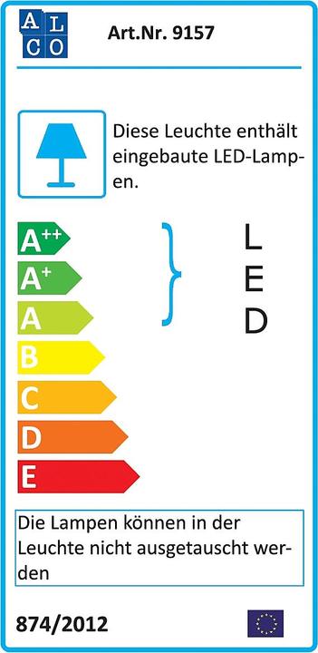 Energie-Label Alco LED-Tischleuchte silber-schwarz (600 lm)