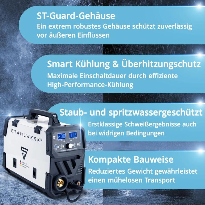 Actual product image Stahlwerk Welding machine MIG MAG 200 Pulse Pro IGBT shielding gas combi device with 200 A