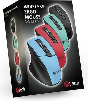 Produktbild C-Tech MyÅ¡ Ergo WLM-05, bezdrÃ¡tovÃ¡, 1600DPI, 6 tlaÄÃ­tek, USB nano receiver, ÄernÃ¡ (Kabellos)