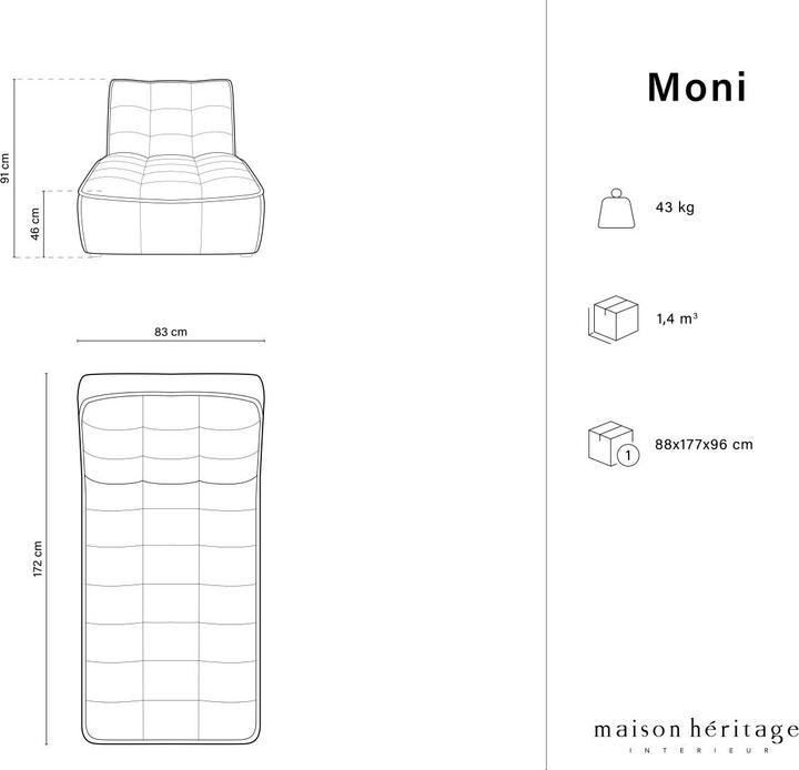 Image du produit Maison Heritage Moni (Chaise longue)