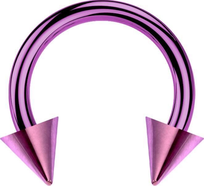 Star Piercing Micro Circular Barbell violett mit zwei Cones (Titan G23, ohne Messing)