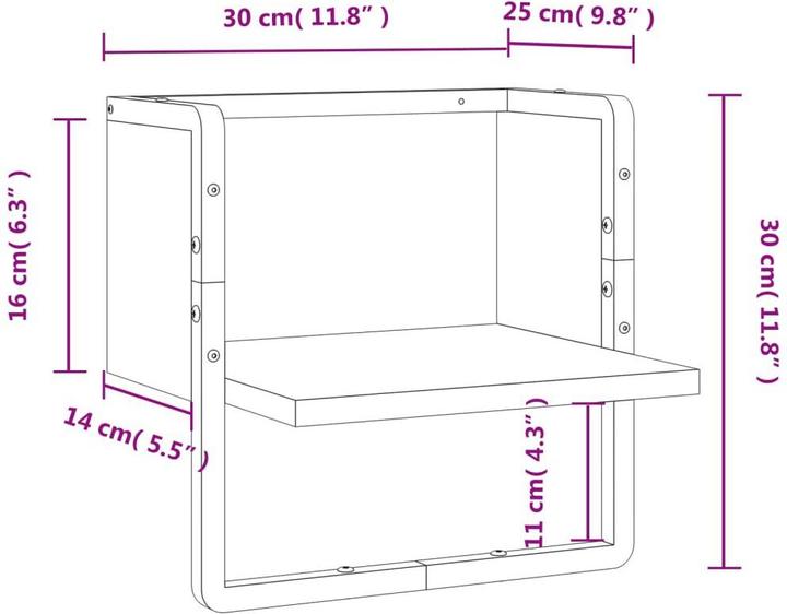 Actual product image VidaXL Guillermo (30 x 25 x 30 cm)