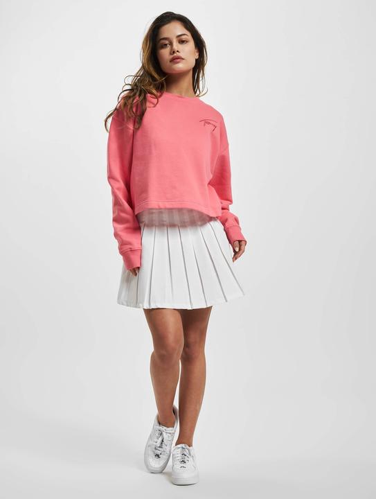 Immagine prodotto Tommy Hilfiger Tommy Jeans Felpa a maniche lunghe con logo ricamato a girocollo Rosa Taglia S (S)