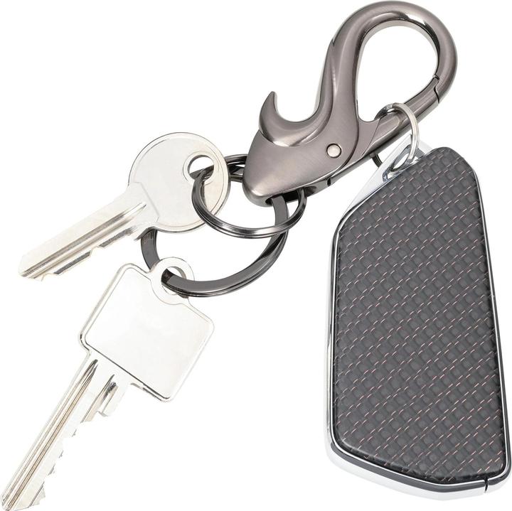 Produktbild Troika DROP Schlüsselanhänger mit 2 Ringen, Karabiner, Flaschenöffner, gunmetal