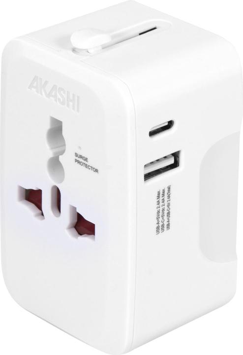 Produktbild Akashi Reise Ladeadapter 2USB und Internationale Anschlüsse UK, USA, AUS, NZ, EU