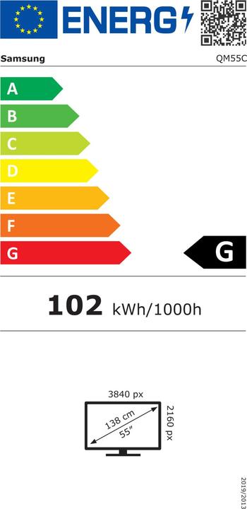Energie-Label Samsung QM55C (3840 x 2160 Pixel, 55")