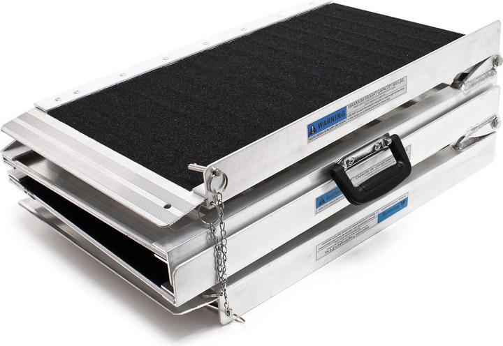 Actual product image Wiltec Wheelchair ramp 2x foldable 244cm 270kg non-slip wheelchair ramp aluminium wheelchair
