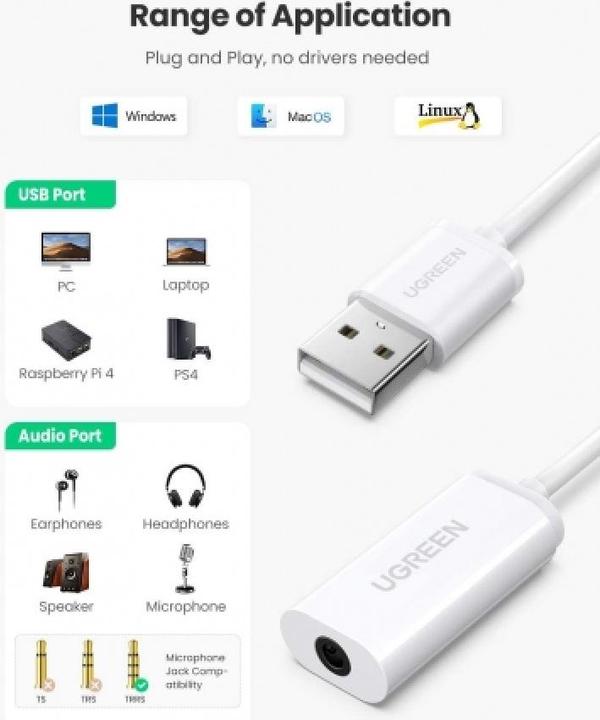 Produktbild Ugreen USB Stereo Audioadapter (USB)