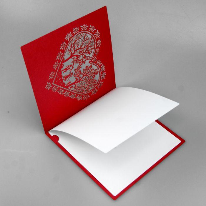 Image du produit Hervorragend Scherenschnitt Karte Herz Hochzeit rot weiss (1 pcs)