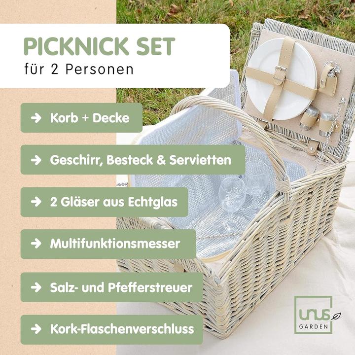 Immagine prodotto Unus Picknick Set mit Kühltasche und Decke für 2 Personen