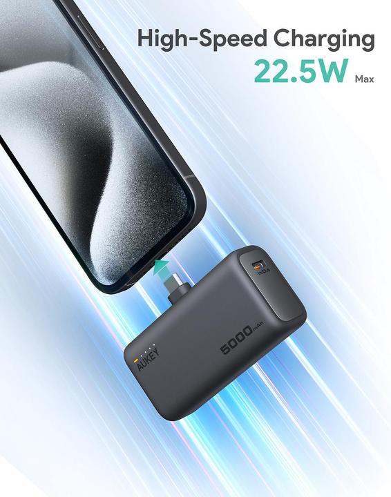 Actual product image Aukey Spark Pocket (5000 mAh, 20 W, 18.50 Wh)