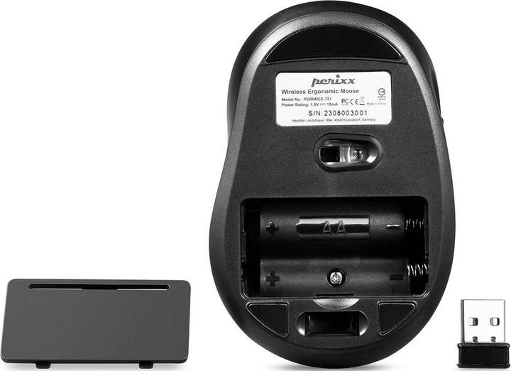 Actual product image Perixx PERIMICE-721 WB Ergonomic mouse wireless white-black 5 buttons (Wireless)