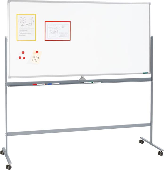 Schäfer Shop Select Tableau blanc mobile, avec tableau rotatif, avec 4 roulettes pivotantes, différentes tailles