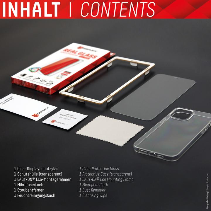 Produktbild Displex Real Glass, 2D Panzerglas + Handyhülle (1 Stück, Apple iPhone 14 Plus)