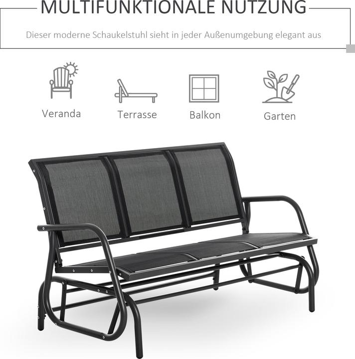 Image du produit Outsunny Banc à bascule 3 places