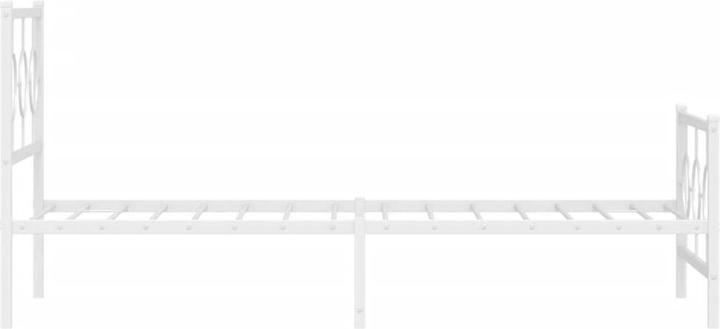 Produktbild VidaXL Bettgestell Kopfteil Fussteil Metallbett Bett Einzelbett Weiss 90x200cm (90 x 200 cm)