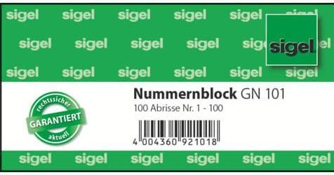 Produktbild Sigel Nummernblock (100 x)