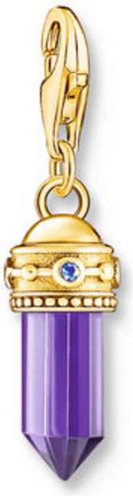 Produktbild Thomas Sabo Charm-Anhänger Hexagon mit imitiertem Amethyst vergoldet (925er Silber)
