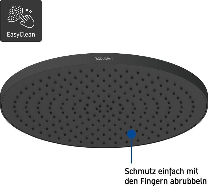 Produktbild Duravit Kopfbrause 1 jet, 230 schwarz matt (1 Strahlarten, 24 l/min)