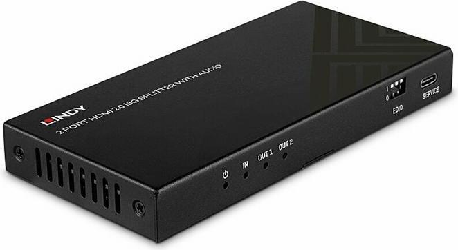 Actual product image Lindy 2 port HDMI 8K60 splitter