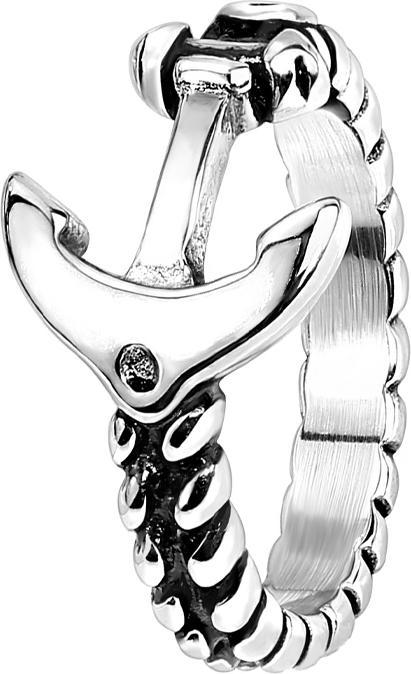 Produktbild Star Piercing Ring silber Anker und Seil (Chirurgenstahl 316L)