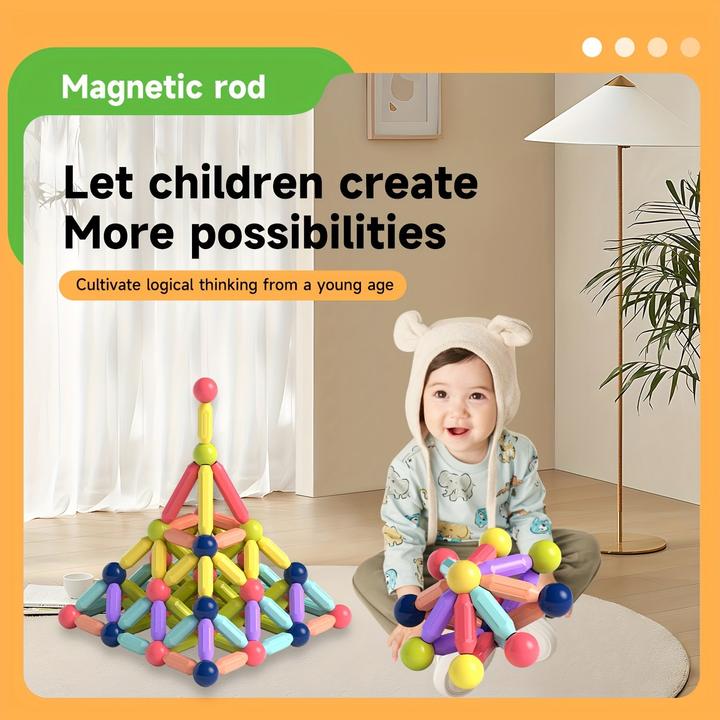 Produktbild Activity Board Magnetic Building Blocks Set for Youngsters - STEM Learning Toy, Colorful Magnet Construction Kit