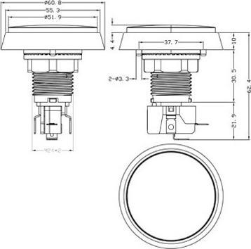 Image du produit Purecrea Bouton Arcade rétro-éclairé 60mm - Vert