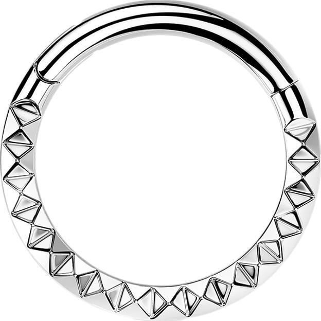 Produktbild Star Piercing Micro Segmentring klappbar silber Winkelmuster (ohne Messing, Titan G23)