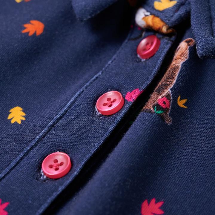 Immagine prodotto VidaXL Abito da bambino con maniche lunghe e coulisse blu navy (116)