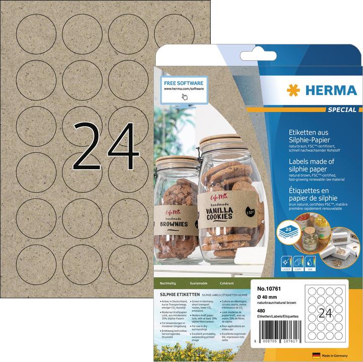 Image du produit HERMA Papier à l'herbe Étiquettes A4