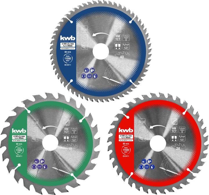 Actual product image kwb 584795 Circular saw blade set 165 x 16 mm 1 pc.