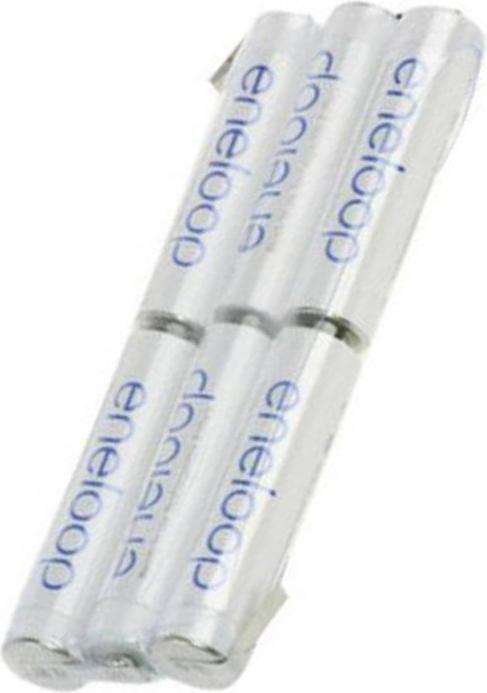 Actual product image Panasonic Rechargeable battery Eneloop AAA F3x2 6/BK-4MCCE with soldering lug (6 pcs., 800 mAh, Rechargeable battery)